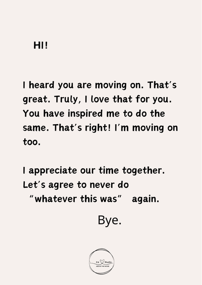 Broken Heart Goodbye Card -Emotional Closure & Self-Worth