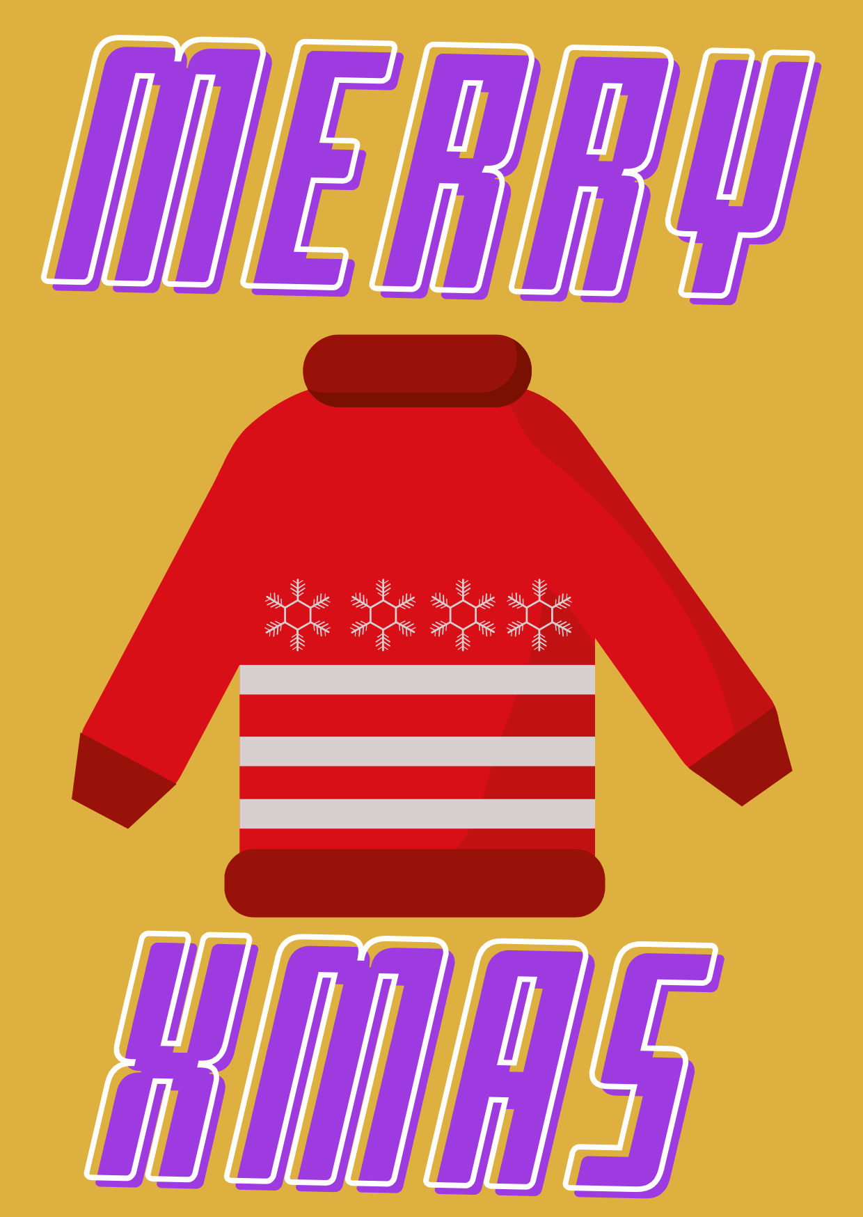 2x Ugly Sweater X-mas Postcards - Christmas Cards