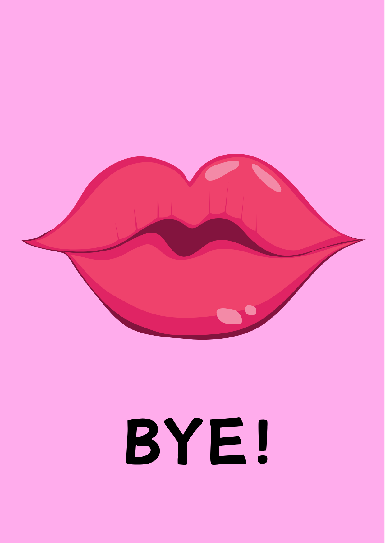 Pink Kiss Goodbye Card -Self Worth & Closure Message