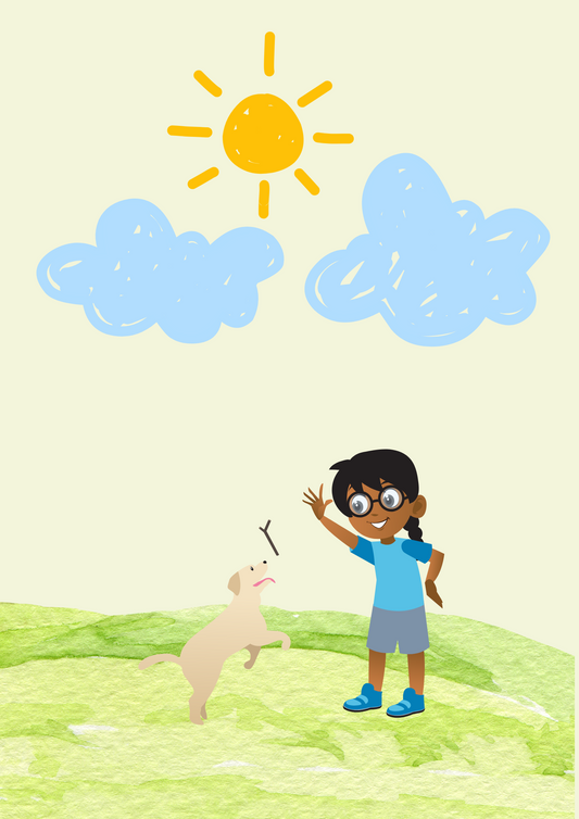 A Self Reflection Letter Card - Girl Outside With a Dog