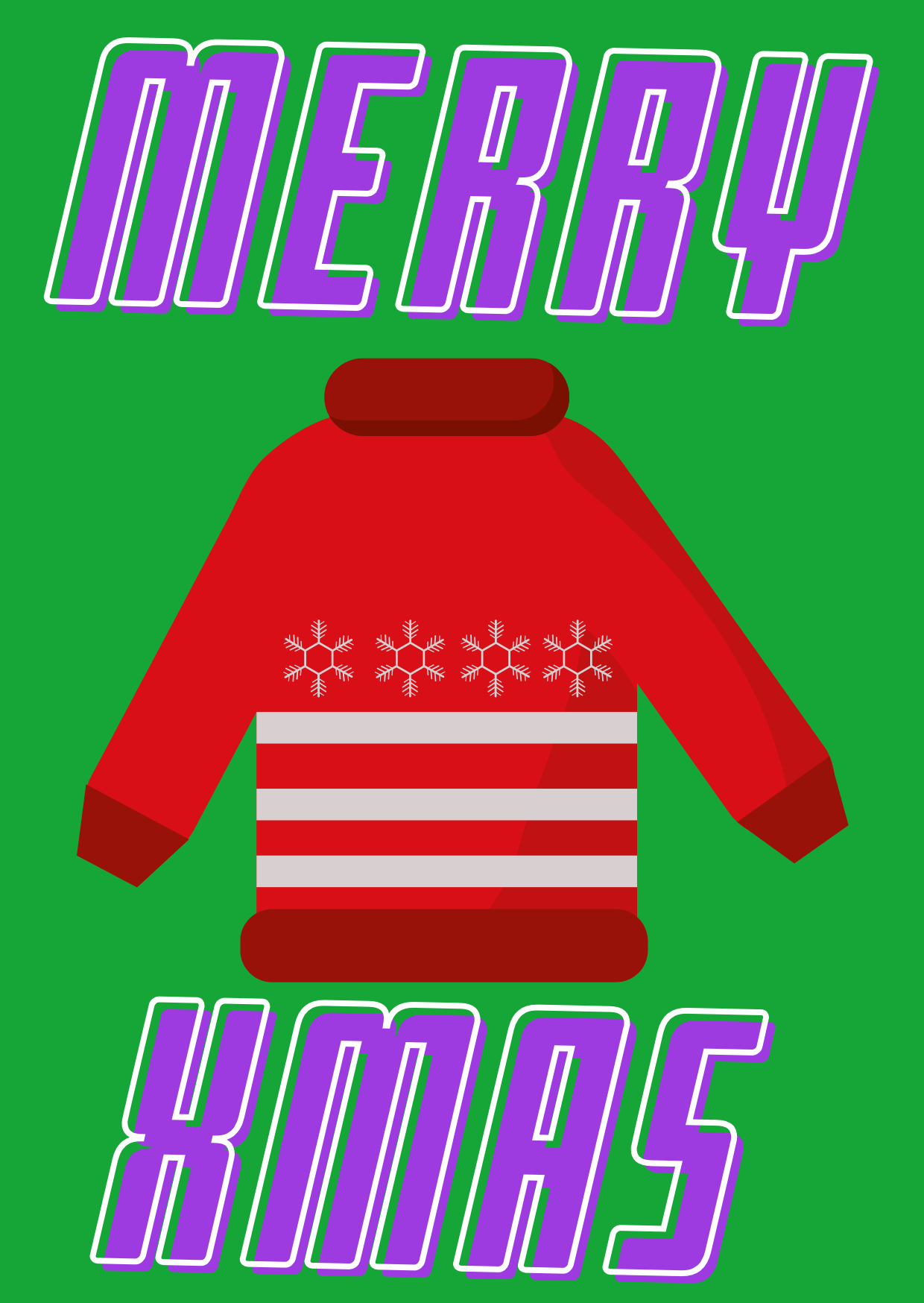 2x Ugly Sweater X-mas Postcards - Christmas Cards