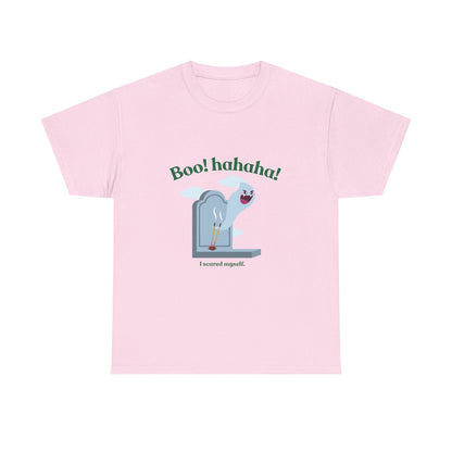 Boo! Hahaha! Unisex Heavy Cotton Tee - Fun Halloween Graphic Shirt