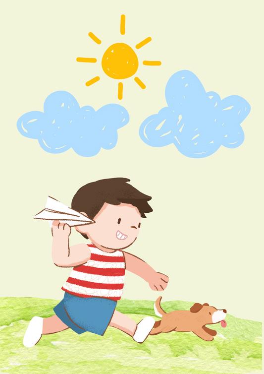 Self Reflection Letter Card - Boy Outside With a Dog