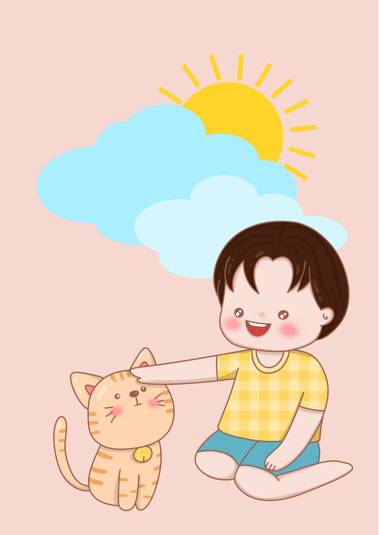 Therapy Writing Card for Self Healing - Outdoor With Cat